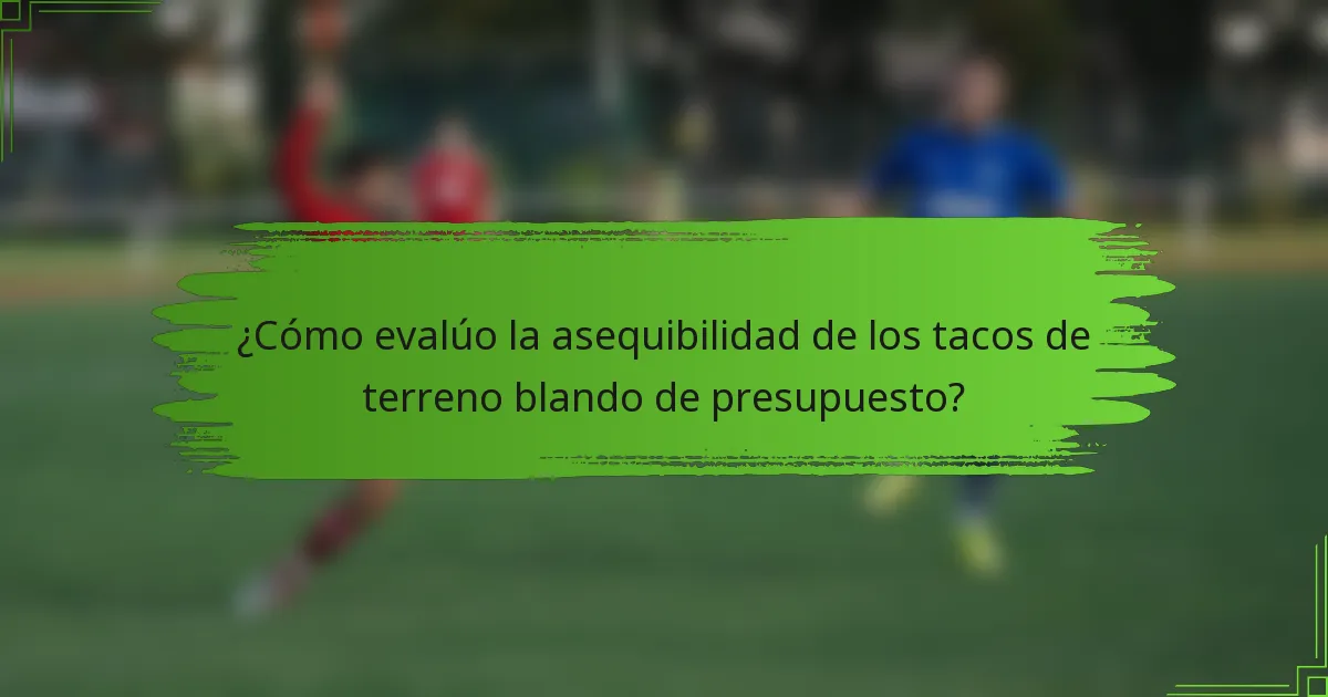 ¿Cómo evalúo la asequibilidad de los tacos de terreno blando de presupuesto?