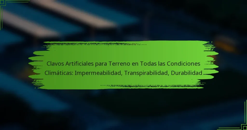 Clavos Artificiales para Terreno en Todas las Condiciones Climáticas: Impermeabilidad, Transpirabilidad, Durabilidad