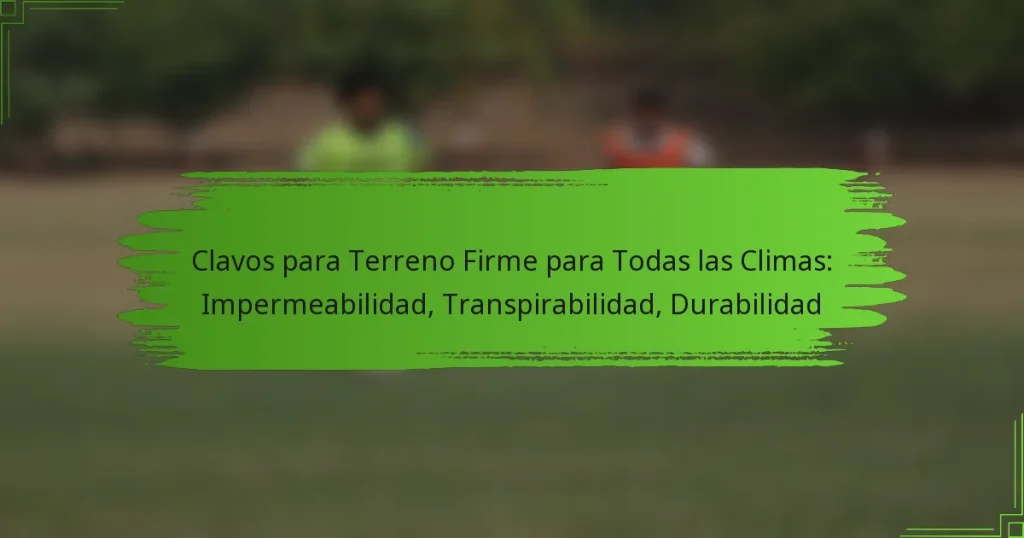 Clavos para Terreno Firme para Todas las Climas: Impermeabilidad, Transpirabilidad, Durabilidad