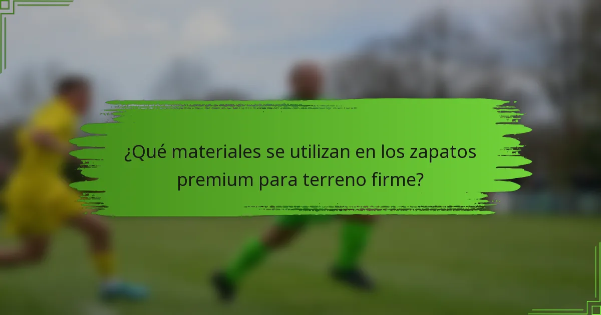 ¿Qué materiales se utilizan en los zapatos premium para terreno firme?