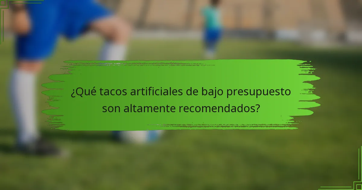 ¿Qué tacos artificiales de bajo presupuesto son altamente recomendados?